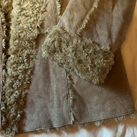 Lane Bryant Penny Lane Jacket Tan/Cream Leather Distressed Size 18/20 - Picture 3 of 16